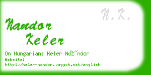 nandor keler business card